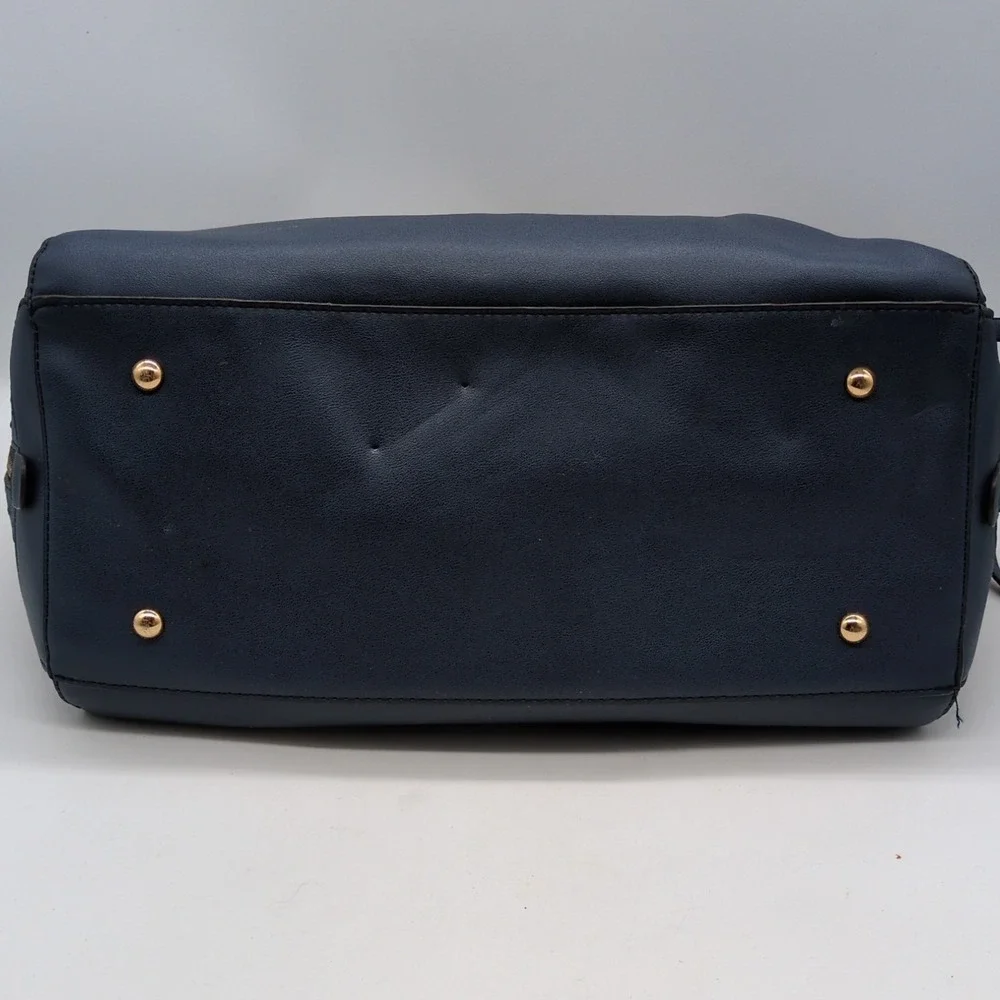 Adrienne Vittadini Purse Womens Blue‎ XL Tote Handbag Zip Around Double Strap